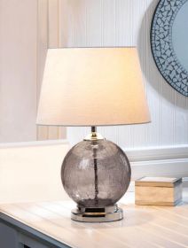 Gray Crackle Glass Table Lamp