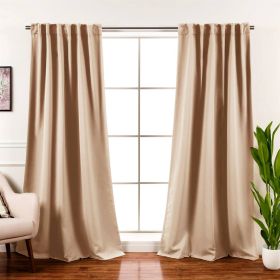 Thermal Blackout Curtain Panels - Set of 2 (Color: Beige Cream, size: 52 X 102 Inch)