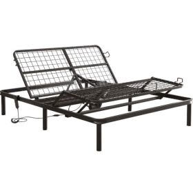 Full size Sturdy Black Metal Adjustable Bed Base with Remote (size: Full Size)
