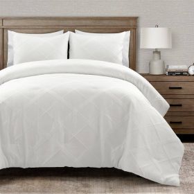 White Diamond Jacquard 3 PCS Comforter Set (size: Cal King)