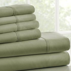 Sage Soft Wrinkle Resistant Microfiber/Polyester Sheet Set (Option: 6-Piece, size: King Size)