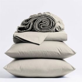 100-Percent Certified Organic Cotton Sheet Set (Color: Ivory Beige Off-White, size: Twin Size)
