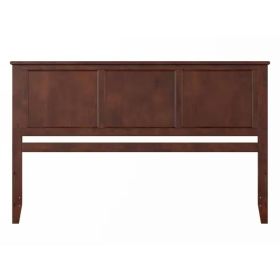 Traditional Style Headboard in Walnut Wood Finish (size: King Size)
