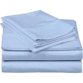 100-Percent Egyptian Cotton 1000 Thread Count 4-Piece Sheet Set (Color: Blue, size: King Size)