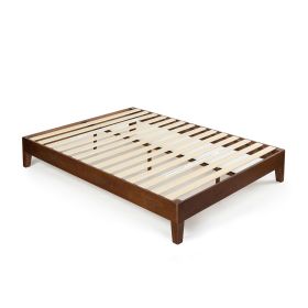 Solid Wood Platform Bed Frame in Espresso Finish (size: Twin Size)