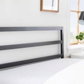 Sturdy Modern Metal Headboard (Color: Black, size: Twin Size)