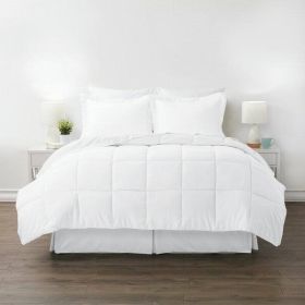 Microfiber 6-Piece Reversible Bed In A Bag Comforter Set in White (size: Cal King)