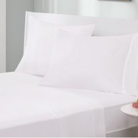 4-Piece Cotton Blend Jersey Sheet Set in White (size: Full Size)