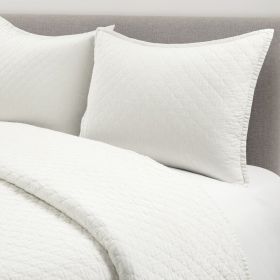 Lightweight Cotton Reversible 3-PC Quilt Set (Color: Linen White, size: Cal King)