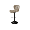 Modern Bar Stool Set of 2, Adjustable Faux Leather Upholstered Swivel Counter Stools, Counter Height Barstools with Back for Kitchen Island